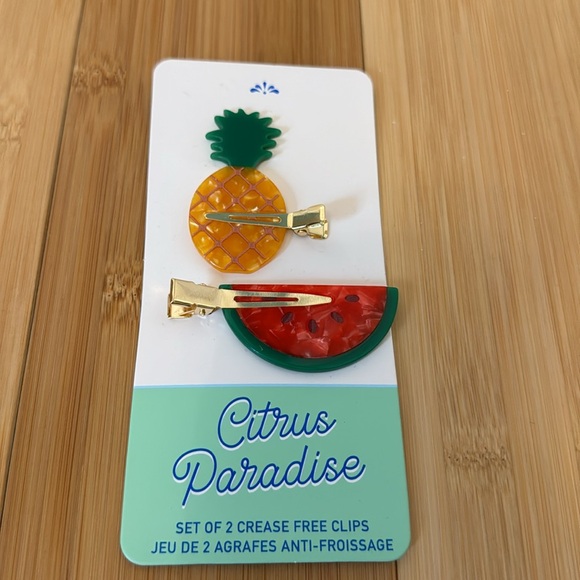 Citrus Paradise Crease-Free Clips, Set of 2 - Picture 3 of 4